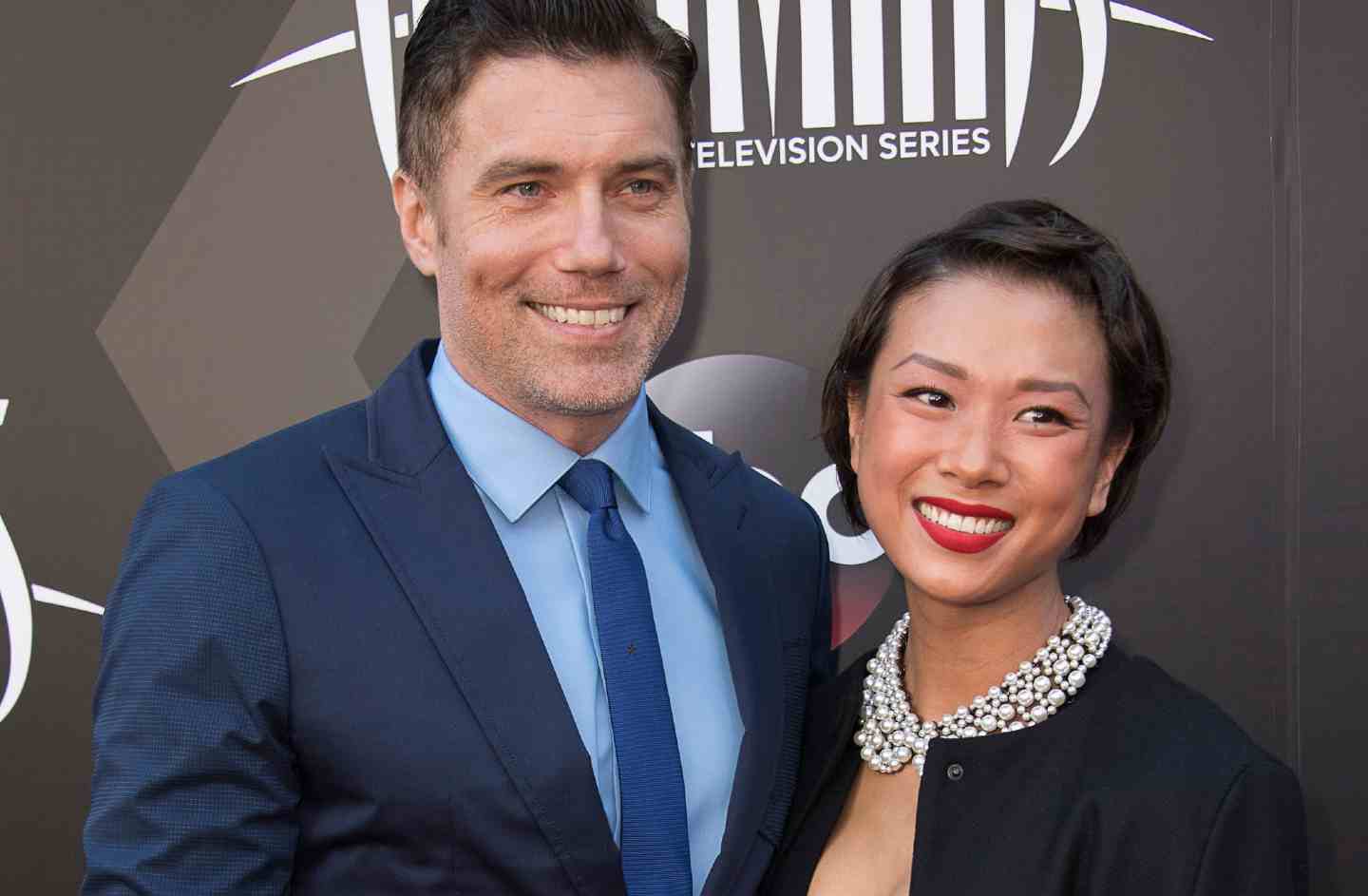 American actor, Anson Mount with his wife
