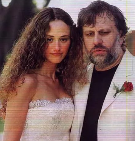 Image of Slavoj Žižek with his former partner, Analia Hounie