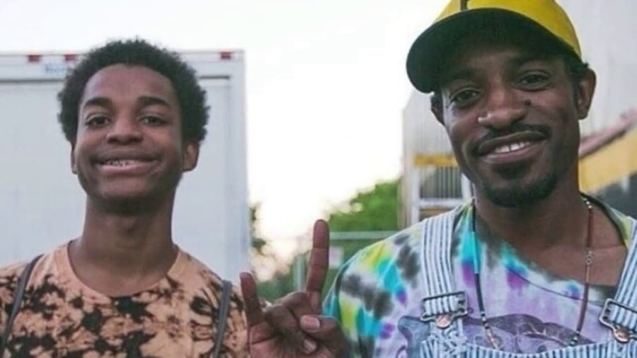Image of Andre 3000 with his son, Seven Sirius Benjamin