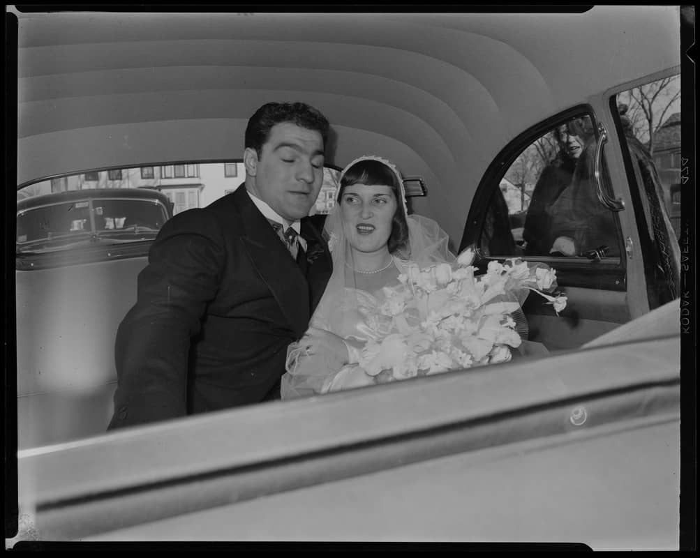 Image of Barbara Cousins at her wedding with her Husband