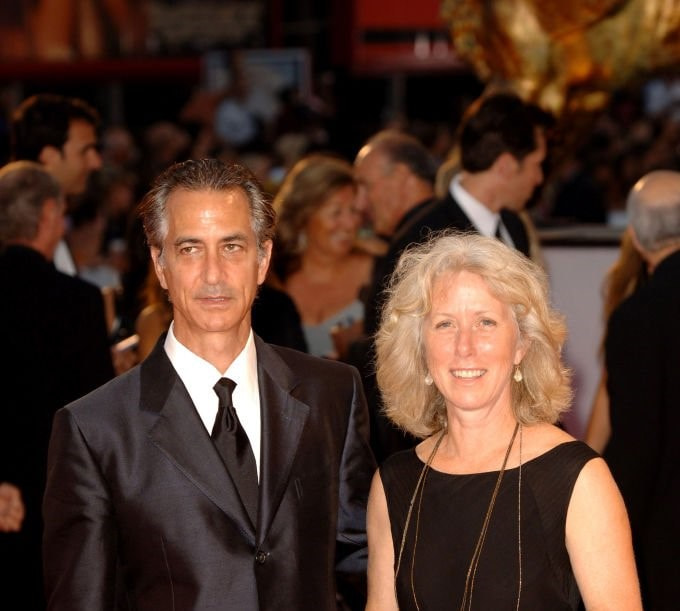 Image of David Strathairn with his wife, Logan Goodman