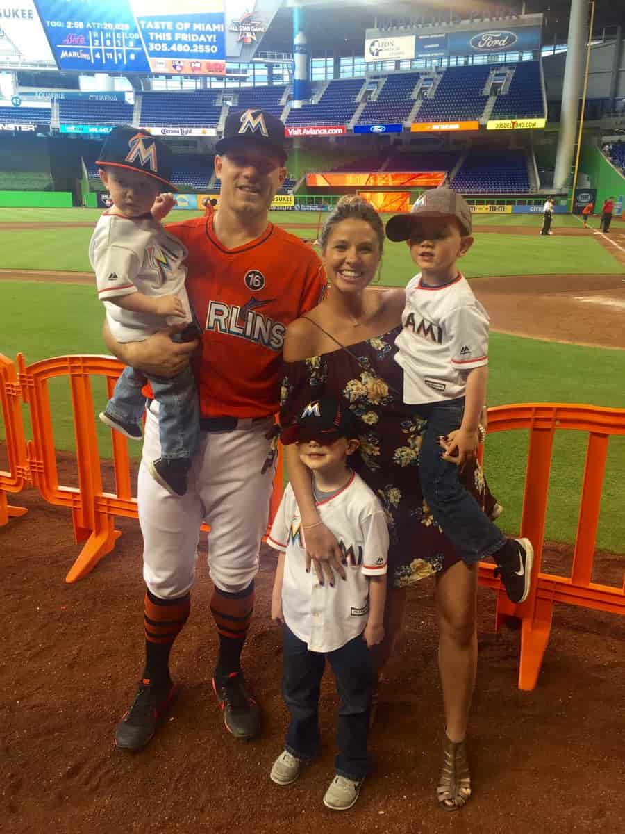 Image of J.T and Alexis Realmuto with their kids, Gracie Laine Realmuto and Willa Mae Realmuto