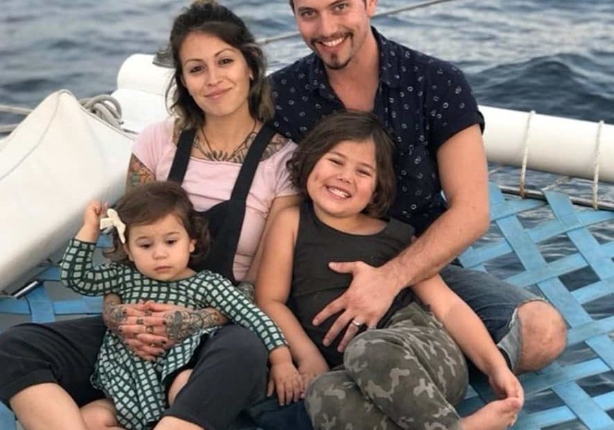 Image of Jackson Rathbone and Sheila Hafsadi with their kids, ackson Rathbone VI, Presley and Bowie Rathbone