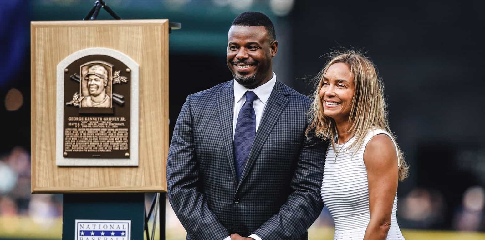 Image of Ken Griffey, Jr. with his wife, Melissa Griffey