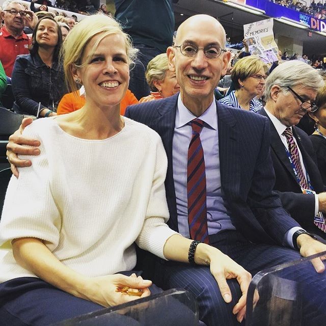 Image of Maggie Silver with her Husband the NBA Commissioner 