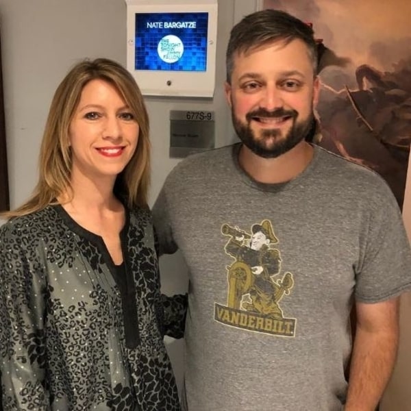 Image of Nate Bargatze with his wife, Laura Blair-Bargatze