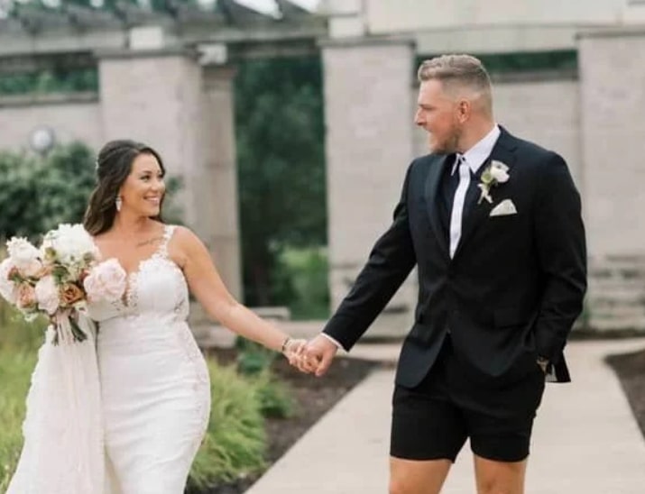 Image of Pat McAfee with his wife, Samantha Ludy-McAfee