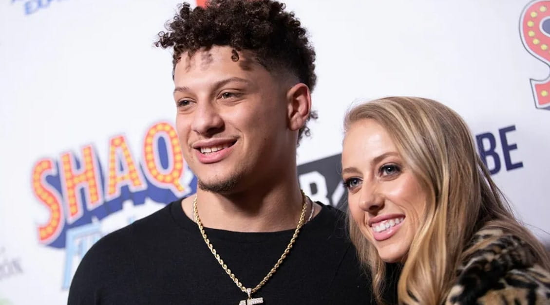 Image of Patrick Mahomes with his wife, Brittany Matthews