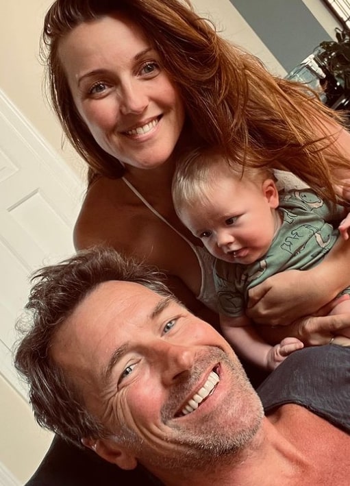 Image of Paul Greene with his fiancée, Kate Austin, and their son, Austin Greene 