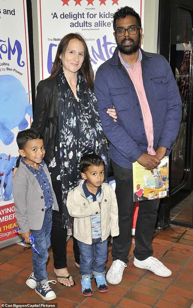 Image of Romesh and Leesa Ranganathan with their kids, Theo, Alex, and Charlie Ranganathan