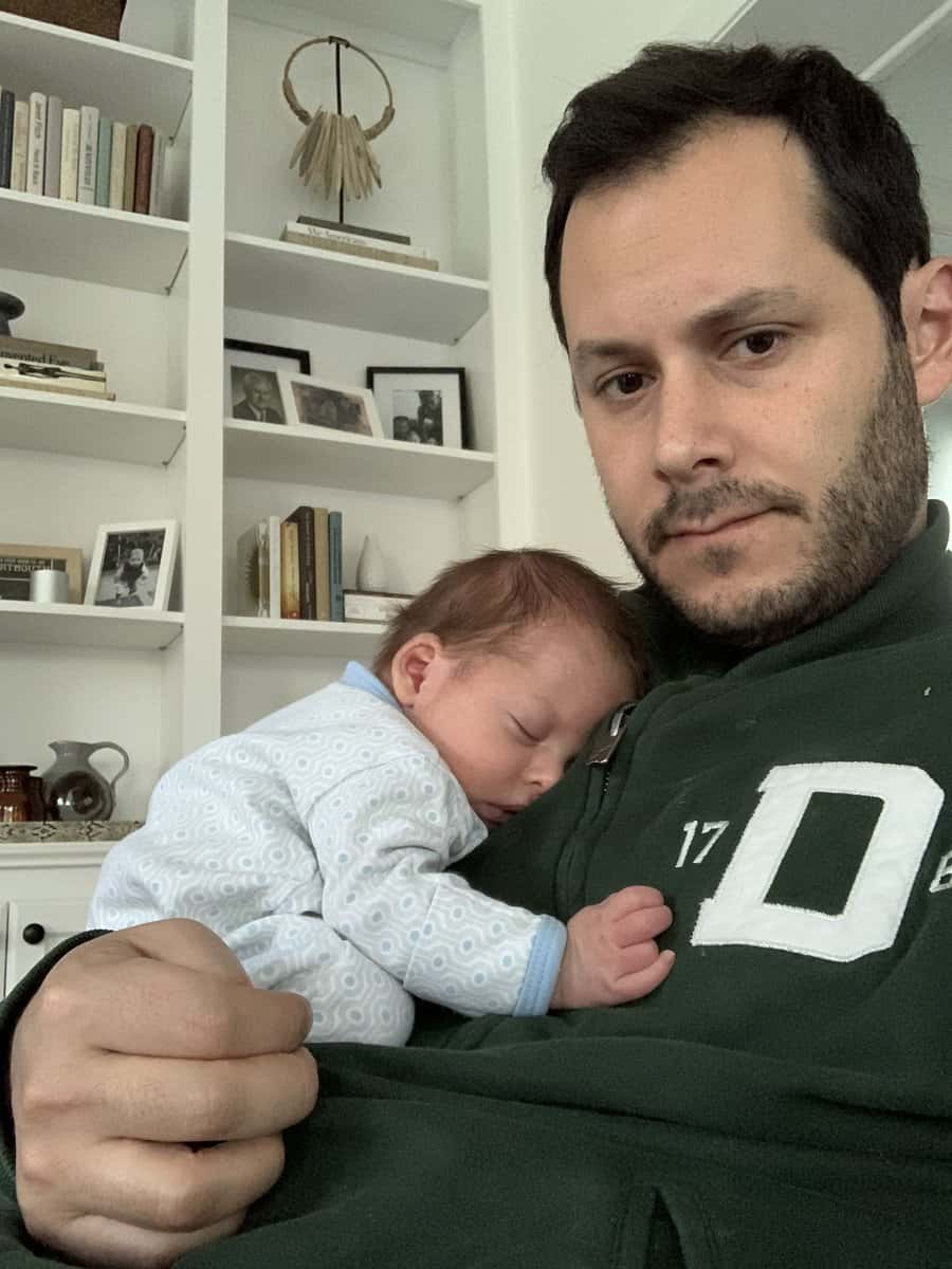 Image of Sam Stein with his son 