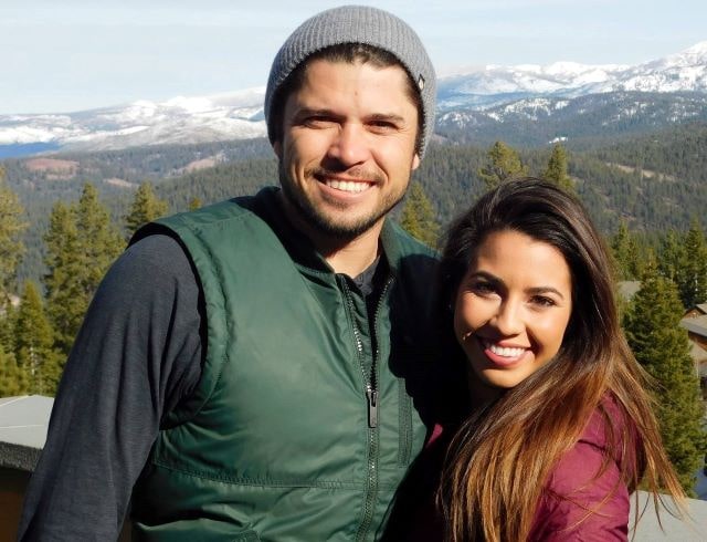 Image of Travis d'Arnaud with his wife, Britney Cobian