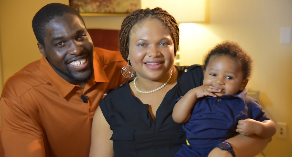 Image of the NFL Veteran with his wife Ngozi Ebichi