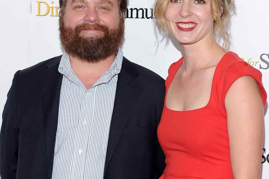 Image of Zach Galifianakis with his wife, Quinn Lundberg