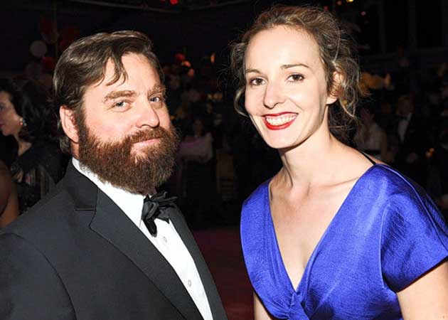 Image of Zach Galifianakis with his wife, Quinn Lundberg