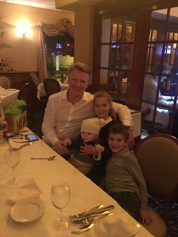 Image of Chris Simms with his kids, Sienna Rose and Phillip Simms