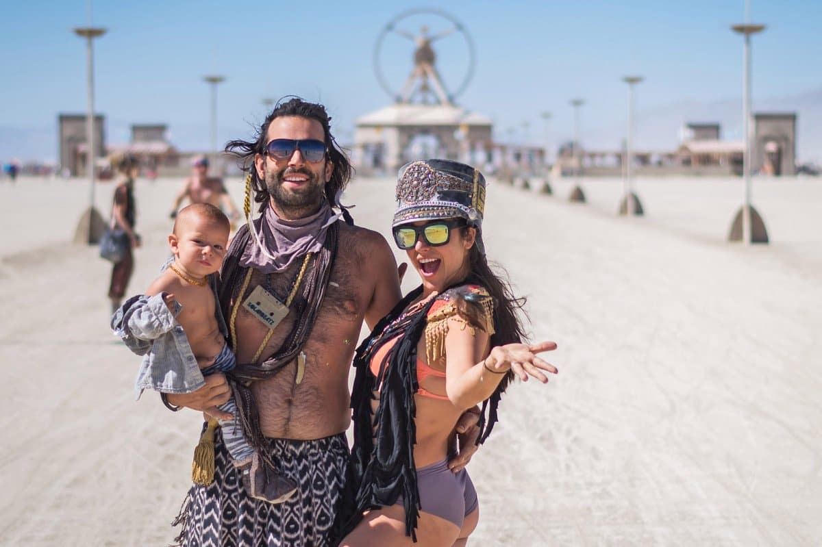 Image of Duncan Trussell with his wife, Erin Trussell, and their son