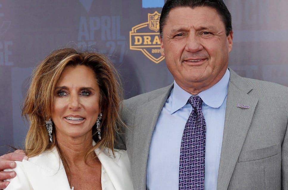 Image of Ed Orgeron with his first wife, Colleen Orgeron