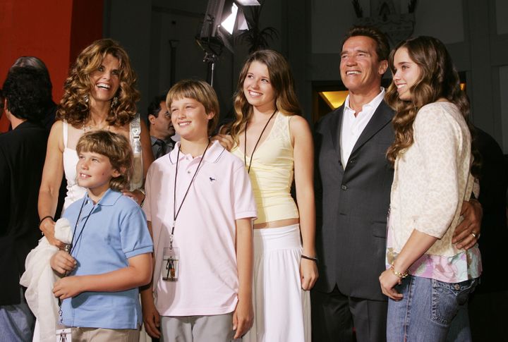 Image of Matthew Dowd with his ex partner, Maria Shriver, and their kids