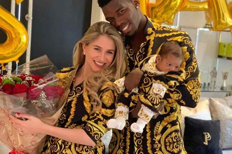 Image of Paul Pogba with his wife, Zulay Pogba, and their son