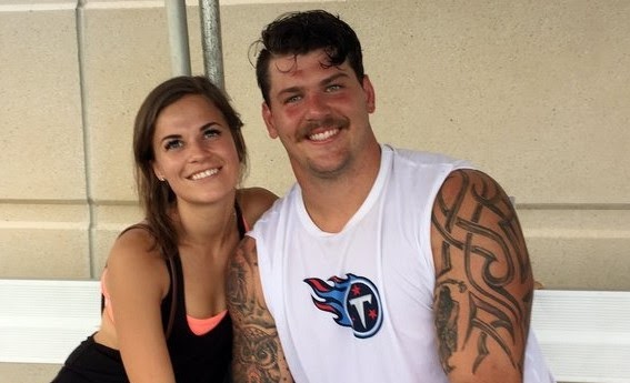 Image of Taylor Lewan with his wife, Taylin Lewan