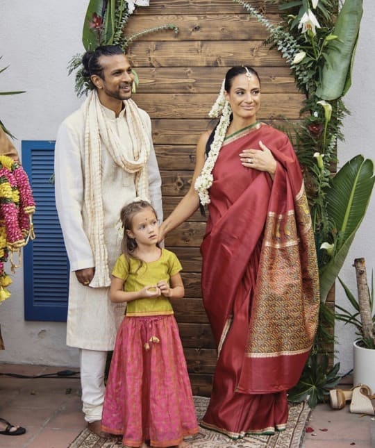 Image of Utkarsh Ambudkar and Naomi Campbell with their daughter, Tiare Ambudkar