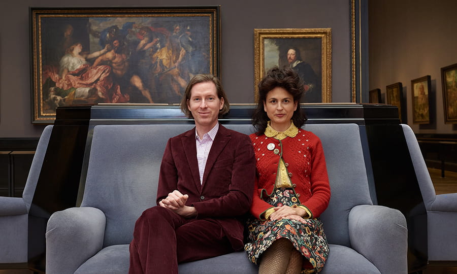 Image of Wes Anderson with his wife, Juman Malouf