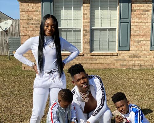 Image of Yung Bleu and Tiemeria with their kids