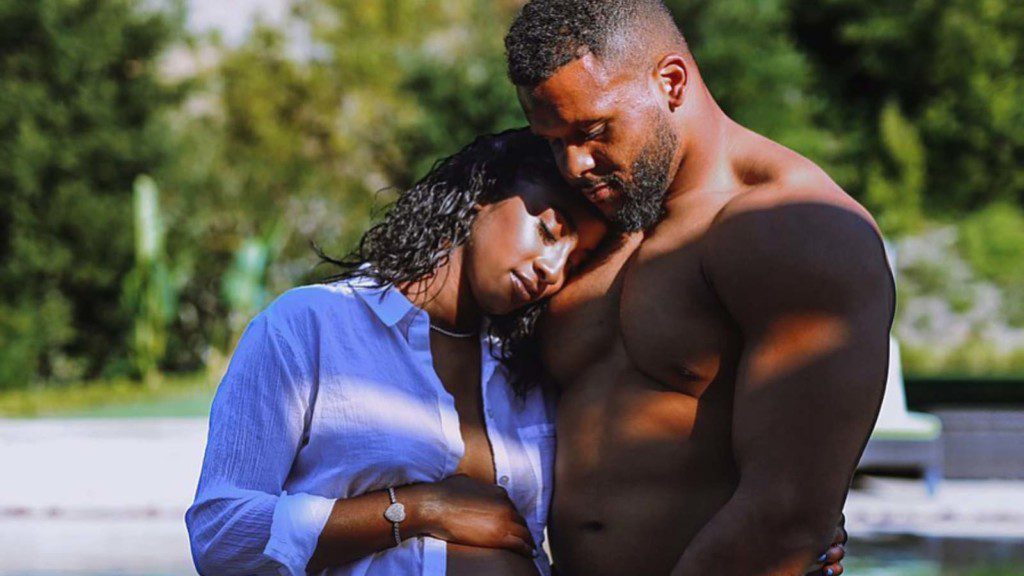 Image of Aaron Donald with his wife, Erica Donald