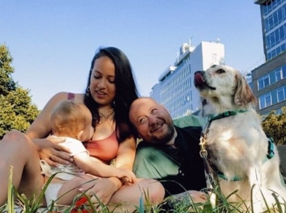 Image of Action Bronson with his partner, Valeria Salazar, and their son Benicio Bronson