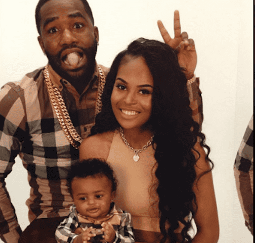 Image of Adrien Broner with his ex-partner, Arie Nicole, and their son