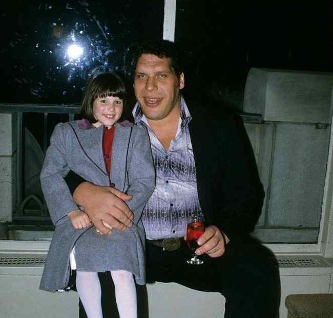 Image of Andre the Giant with his daughter, Robin