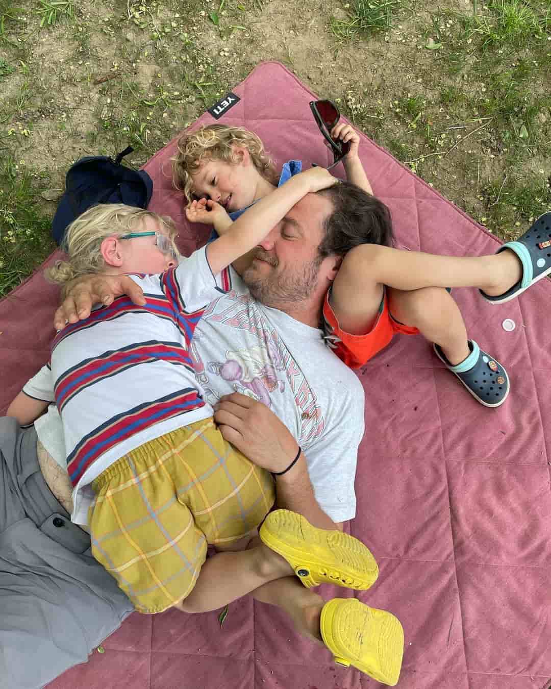 Image of Brad Leone with his kids, Griff and Kyle