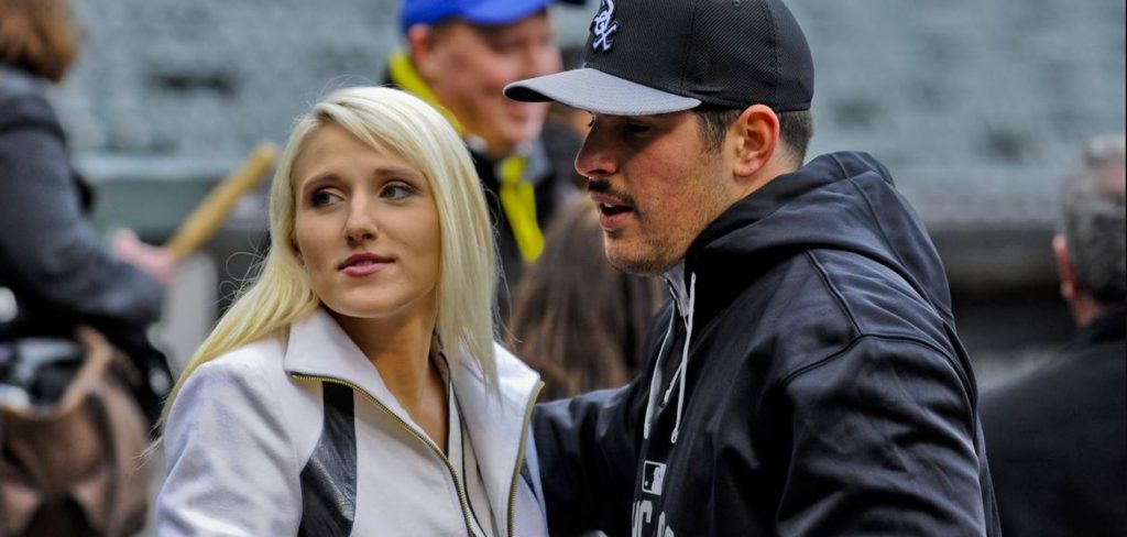 Image of Carlos Rodon with his wife, Ashley Paddock