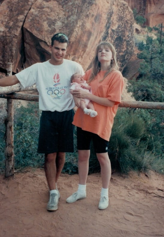 Image of Cliff Devries with his wife, Stephanie Devries, and their first son, Caleb Neas