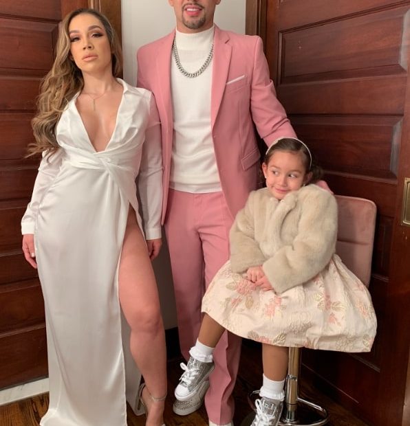 Image of Danny Garcia with his partner, Erica Mendez, and their daughter, Philly Swift
