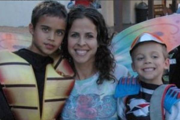 Image of Gabe Kapler's ex-wife, Lisa Jansen, and their sons, Chase and Ty Kapler
