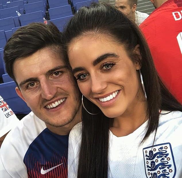 Image of Harry Maguire with his wife, Fern Hawkins