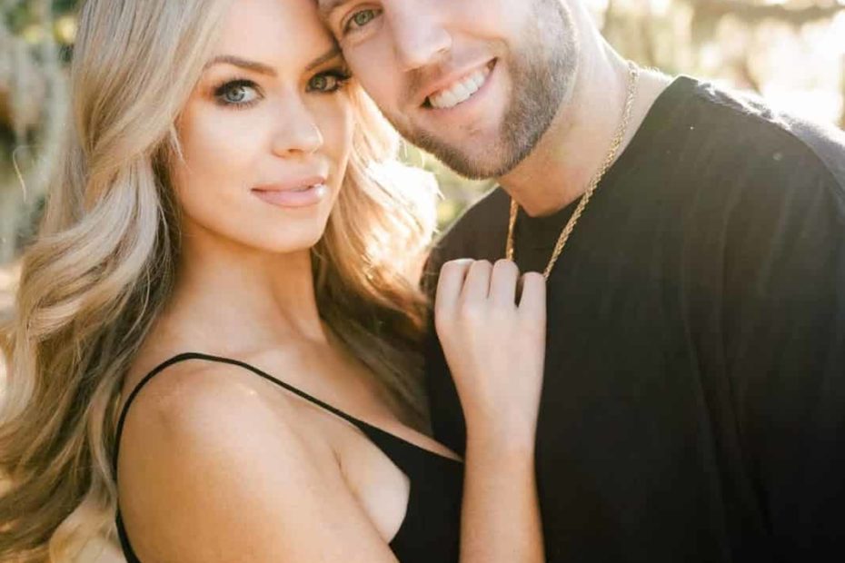 Image of Jack Sock with his wife, Laura Sock