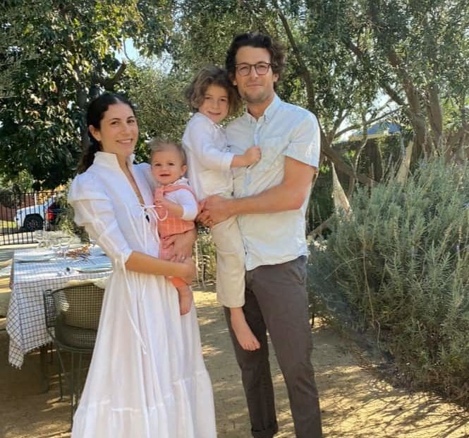 Image of Jacob Soboroff with his wife, Nicole Cari, and their kids