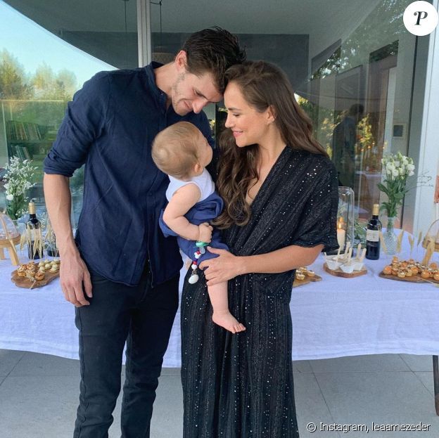 Image of Jean Baptiste Maunier with his wife, Lea Arnezeder, and their son, Ezra Maunier