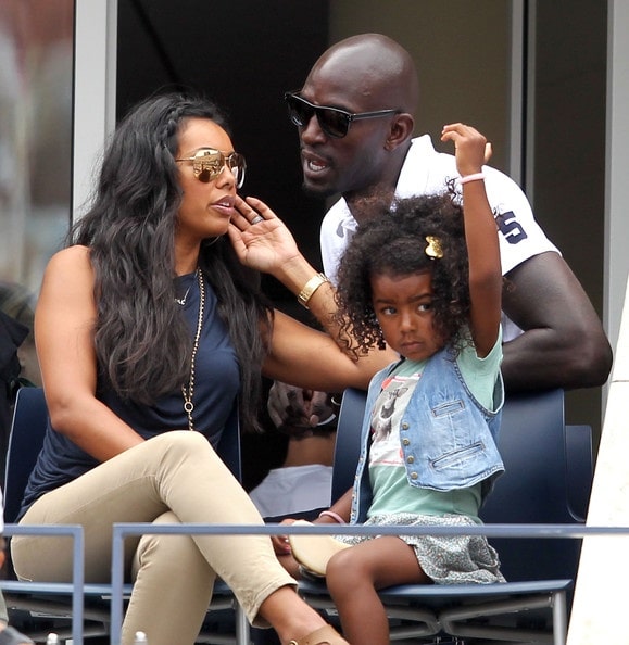 Image of Kevin Garnett with his former partner, Brandi Padilla, with their daughter Kavalli