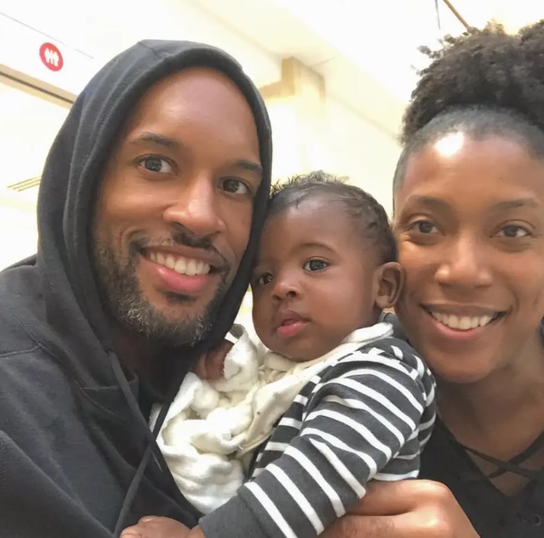 Image of Lawrence Saint-Victor with his wife, Shay Flake, and their son, Christian Lavelle Saint-Victor