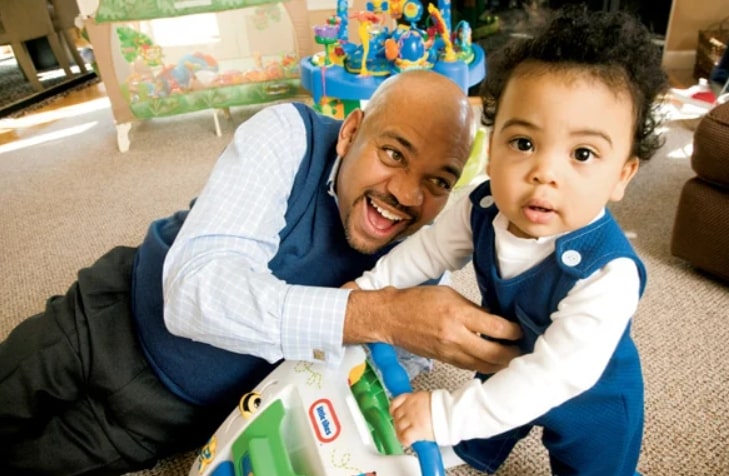 Image of Michael Wilbon with his son, Michael Raymond