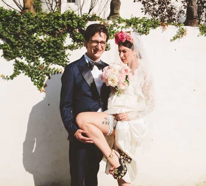 Image of Paul Rust with his wife, Lesley Arfin