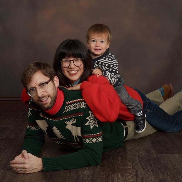 Image of Rob Kerkovich with his wife, Anjali Prasertong, with their son, S.S. Kerkotong