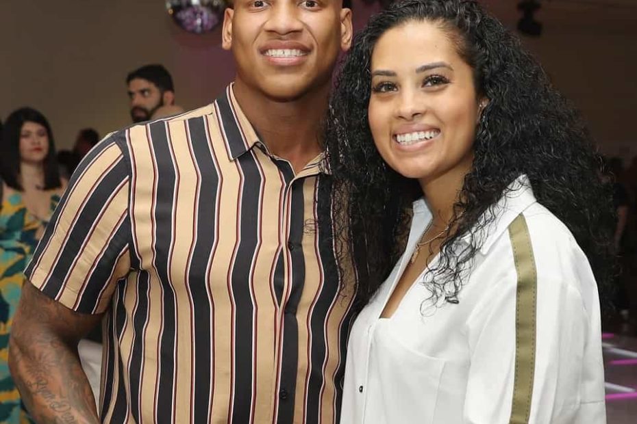 Image of Ryan Shazier with his wife, Michelle Rodriguez