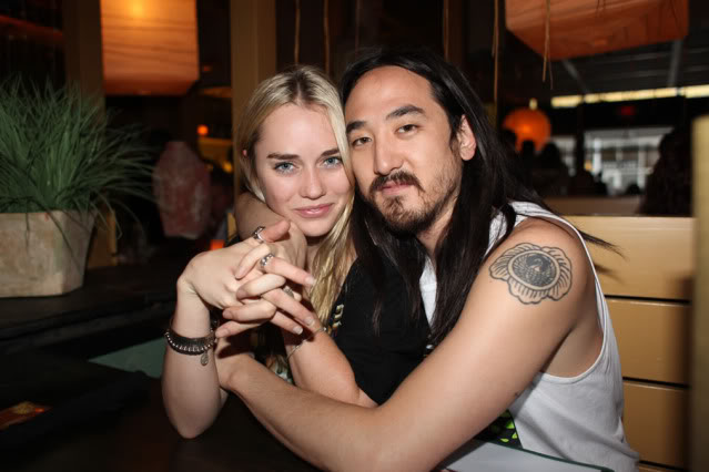 Image of Steve Aoki with his previous partner, Tiernan Cowling
