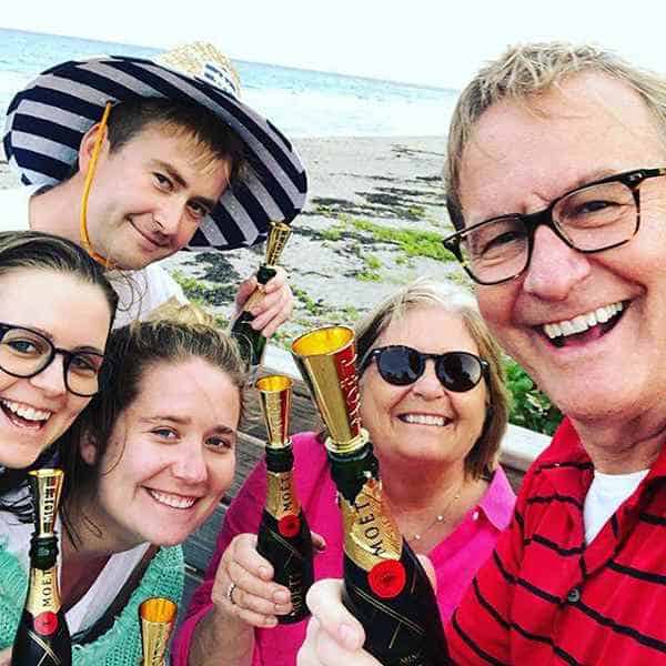 Image of Steve Doocy with his wife, Kathy Gerrity, and their kids, Sally, Marry, and Peter