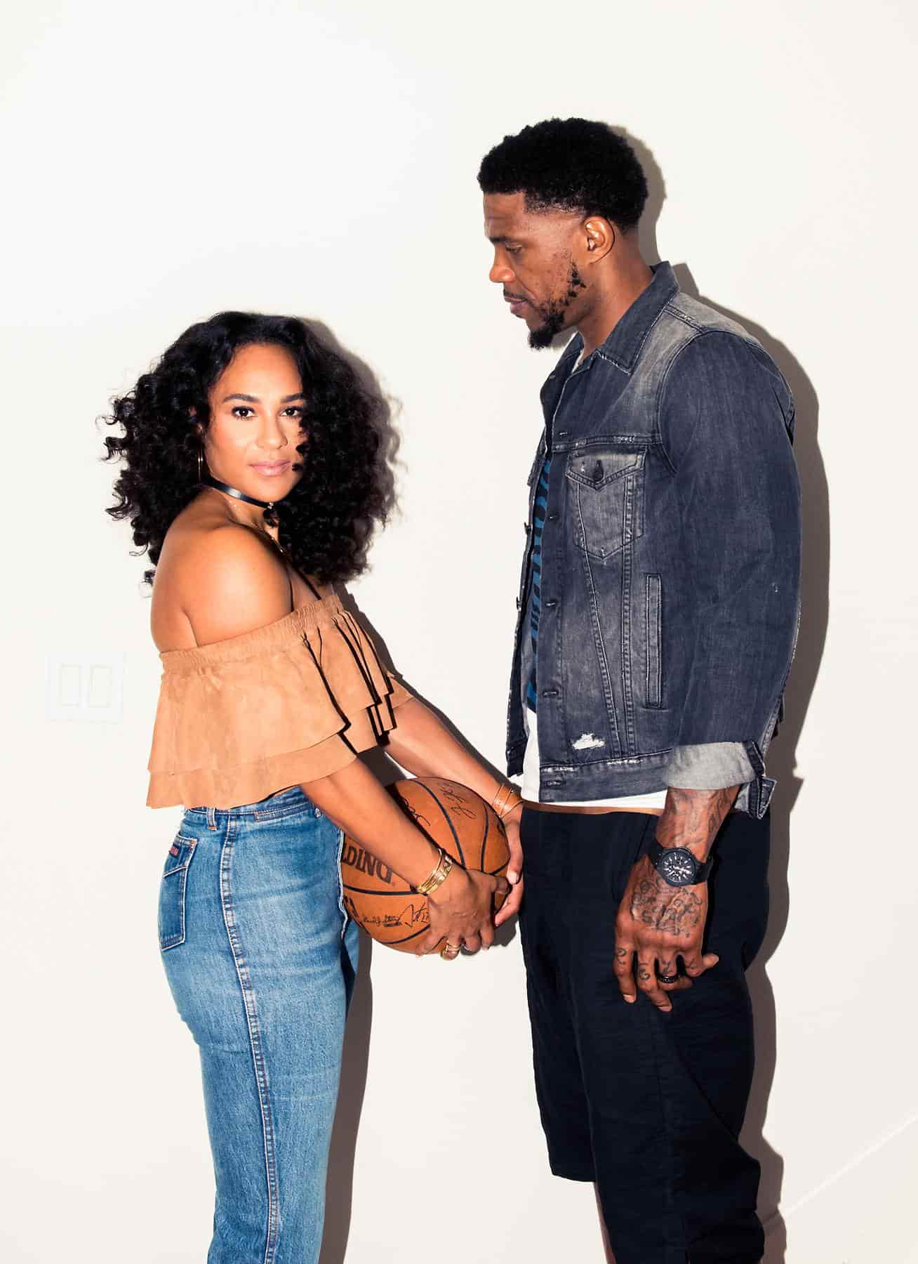 Image of Udonis Haslem with his wife, Faith Rein-Haslem